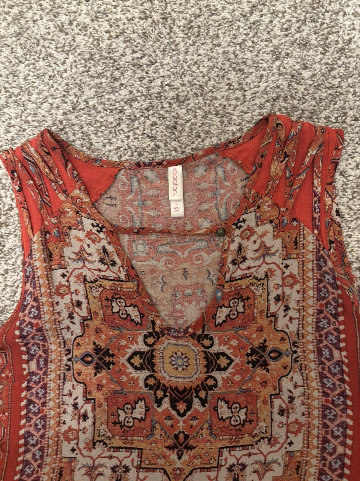 Women’s Xhilaration Rust Colored Paisley Sleeveless Sundress Size L