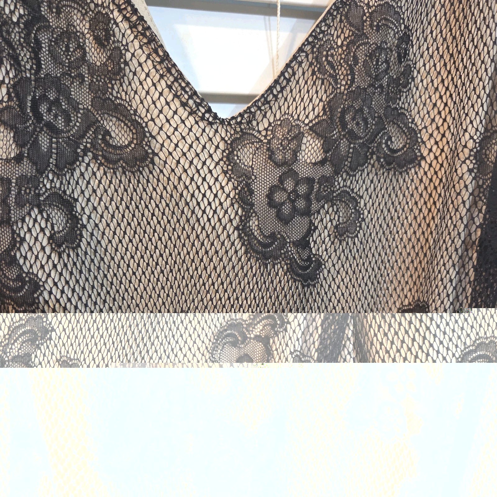 Jonathan Martin Studio Women Dress Sz 20W Black Lace Sheer Lined Sleeveless Belt