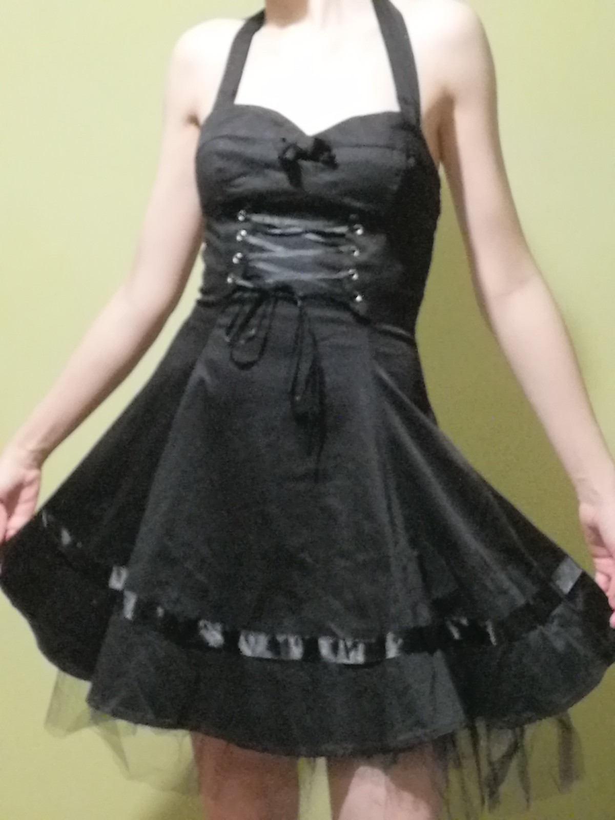 Hearts & roses gothic dress corset size S
