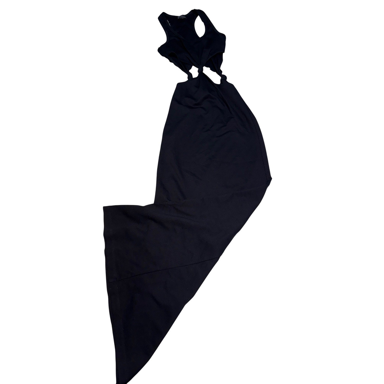 Torn by Ronny Kobo Black Knot Cutout Racerback Maxi Dress Women Stretch Jersey