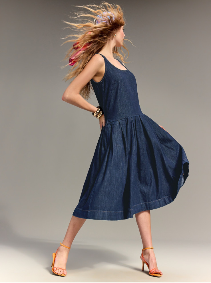 NWT Old Navy x Christopher John Rogers Drop-Waist Jean Dress Large