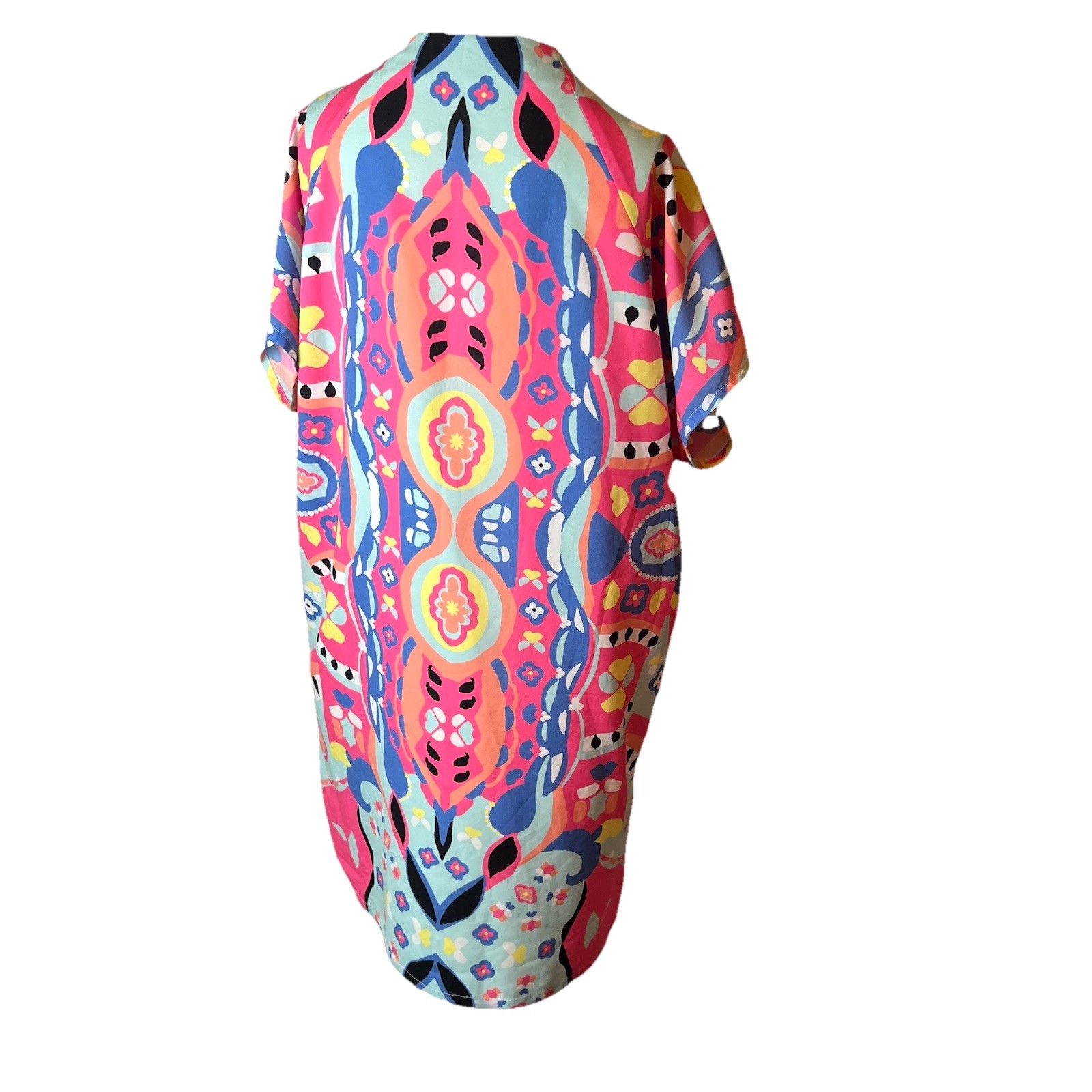 Britt Ryan Bohemian Print Pockets Polyester Mini Shift Dress Size Med