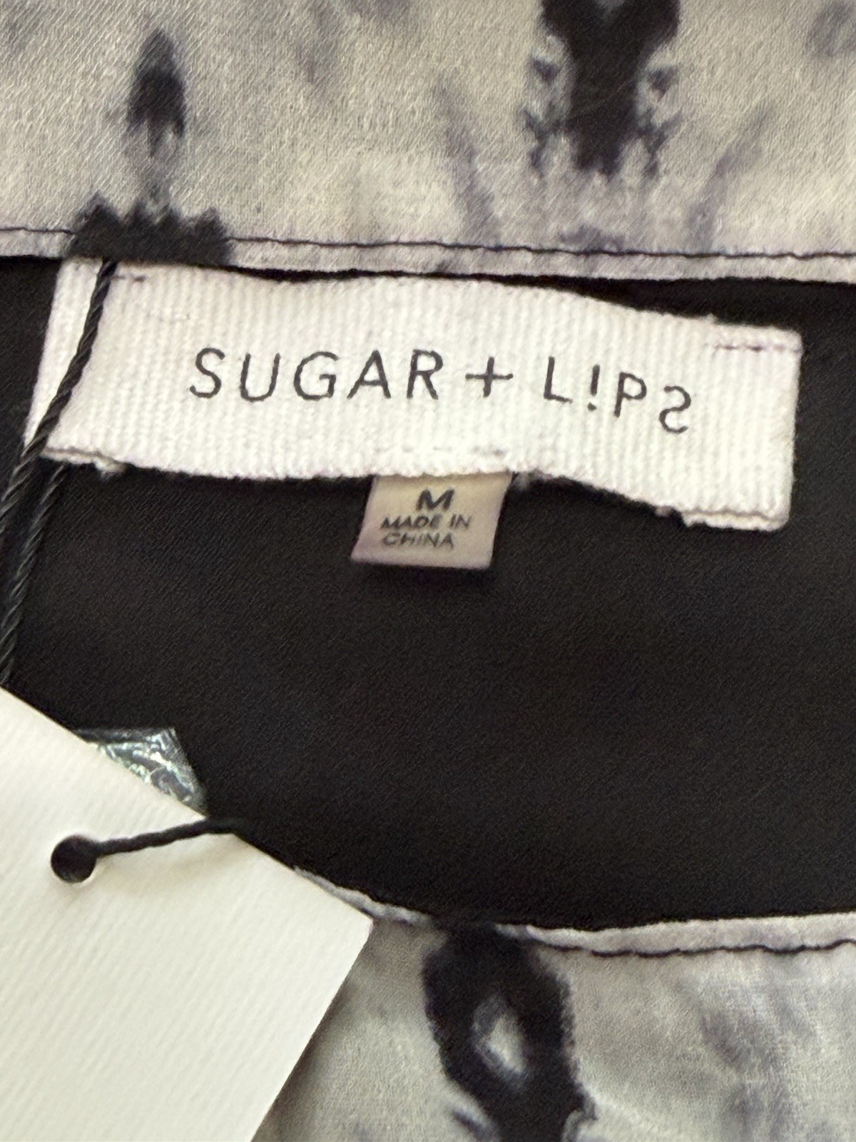 NWT Sugar + Lips MEDIUM Black White Cut Out Waist Maxi Dress
