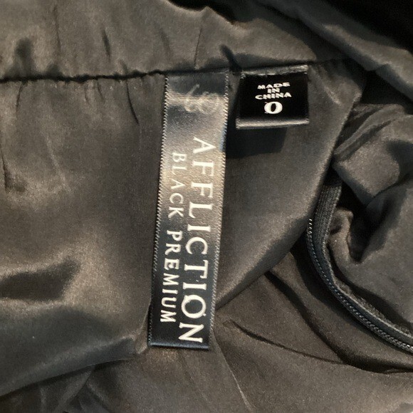 Affliction Bailey Tulip Silk Mini Dress Size 0 Black