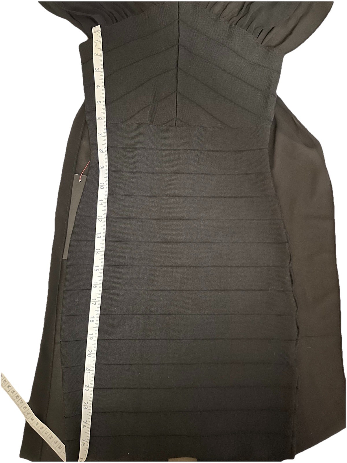 Bebe Dress Black Cocktail Bodycon Sheer Back Scarf S MSRP $139 NEW w/ TAG