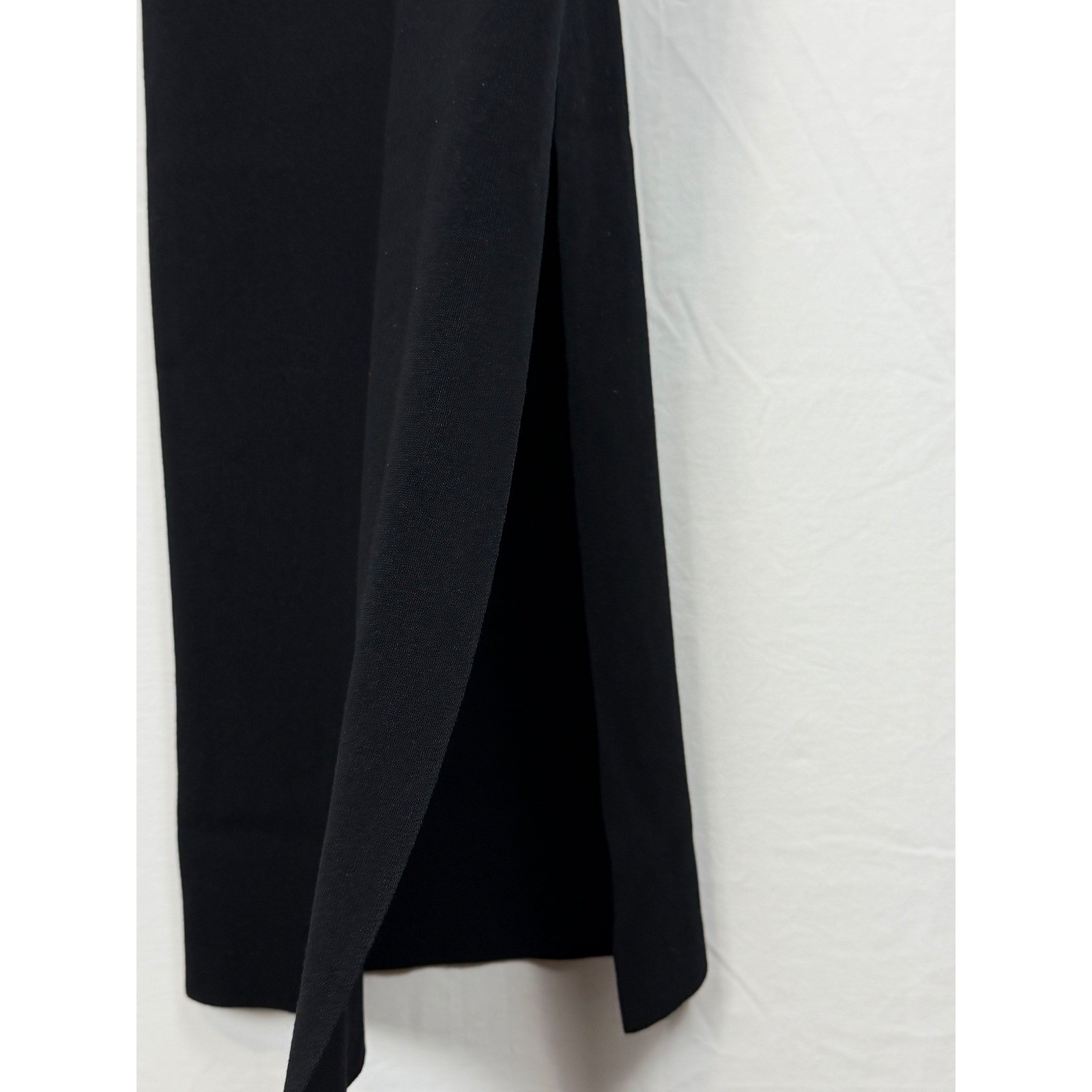 NWT Hera Collection Ribbed Knit Midi Dress Women Size S Black Side Slit Bodycon