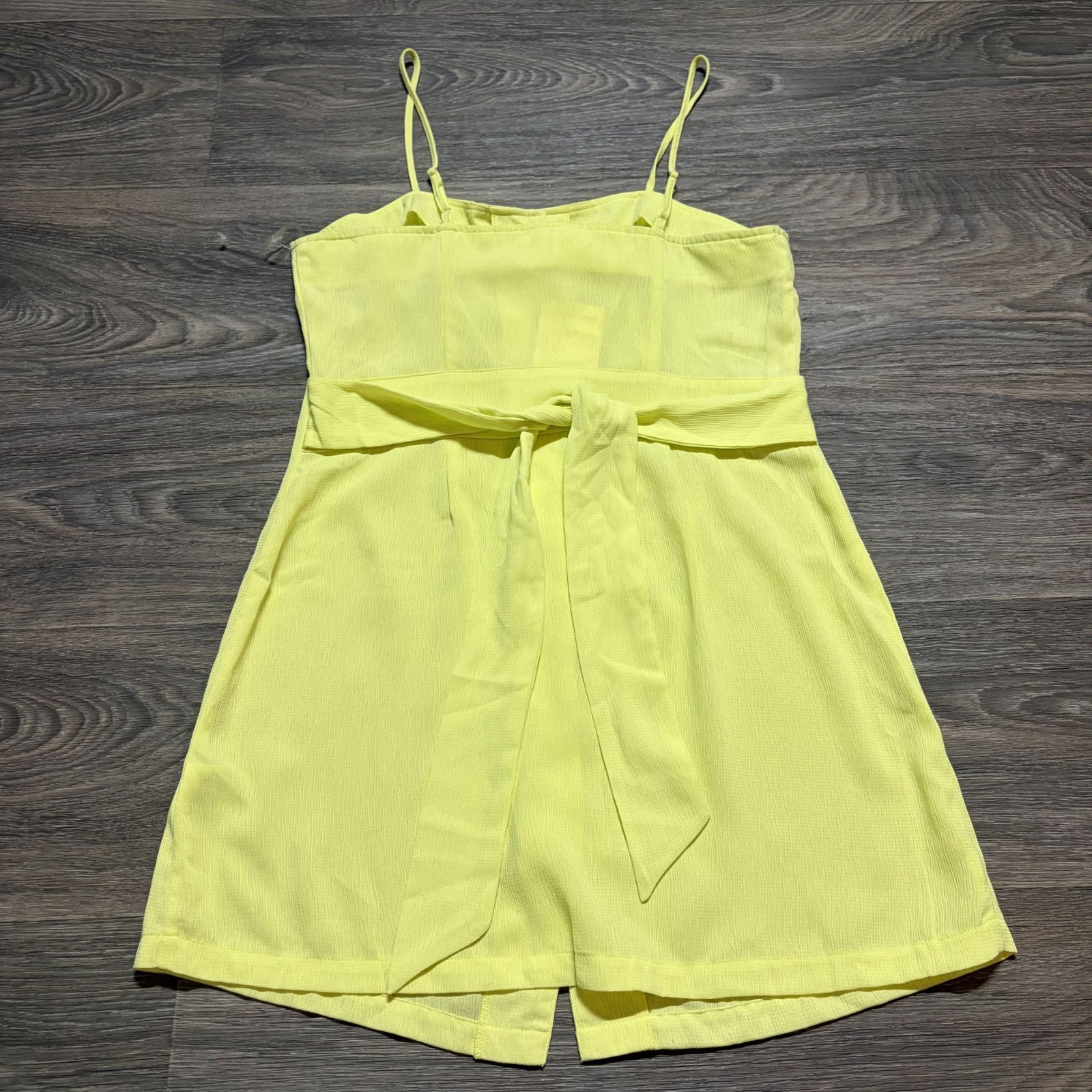 Miken Swim Button Front Swim Cover Mini Dress Medium Tie Festival Yellow NEW