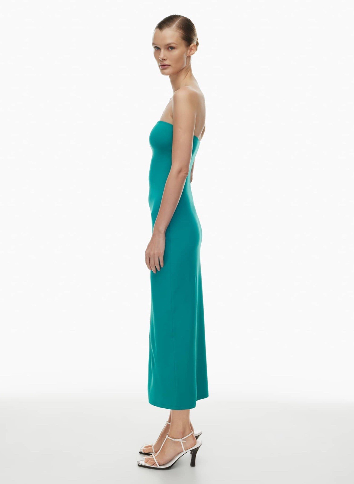 Aritzia Original Contour Enrapture Maxi Tube Dress In Oxidized Teal In Medium