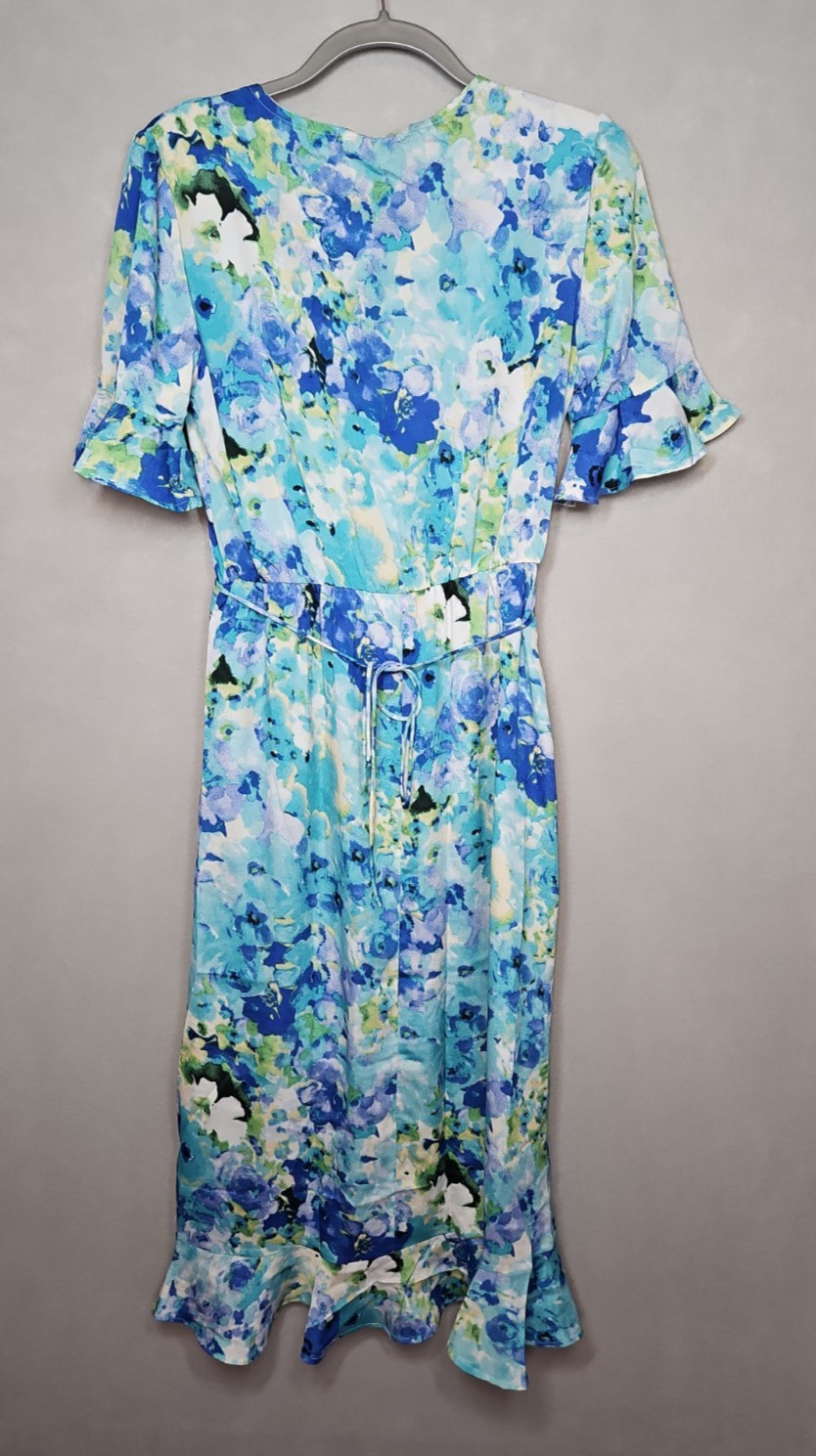 Fraiche By J Womens Blue Floral High Low Maxi Dress Size Medium NWT