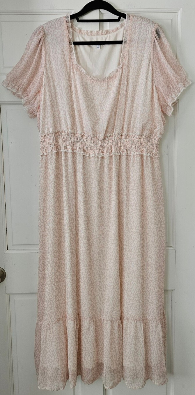 Ophelia Roe Romantic Country Long Dress Women 3X Cottage Prairie Pink Festival