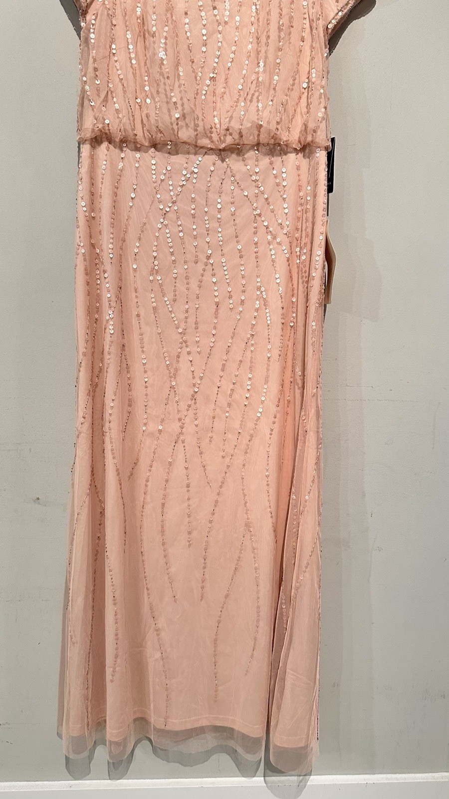 NWT Adrianna Papell Embellished Beaded Blouson Gown Women Dress 14 Party Wedding
