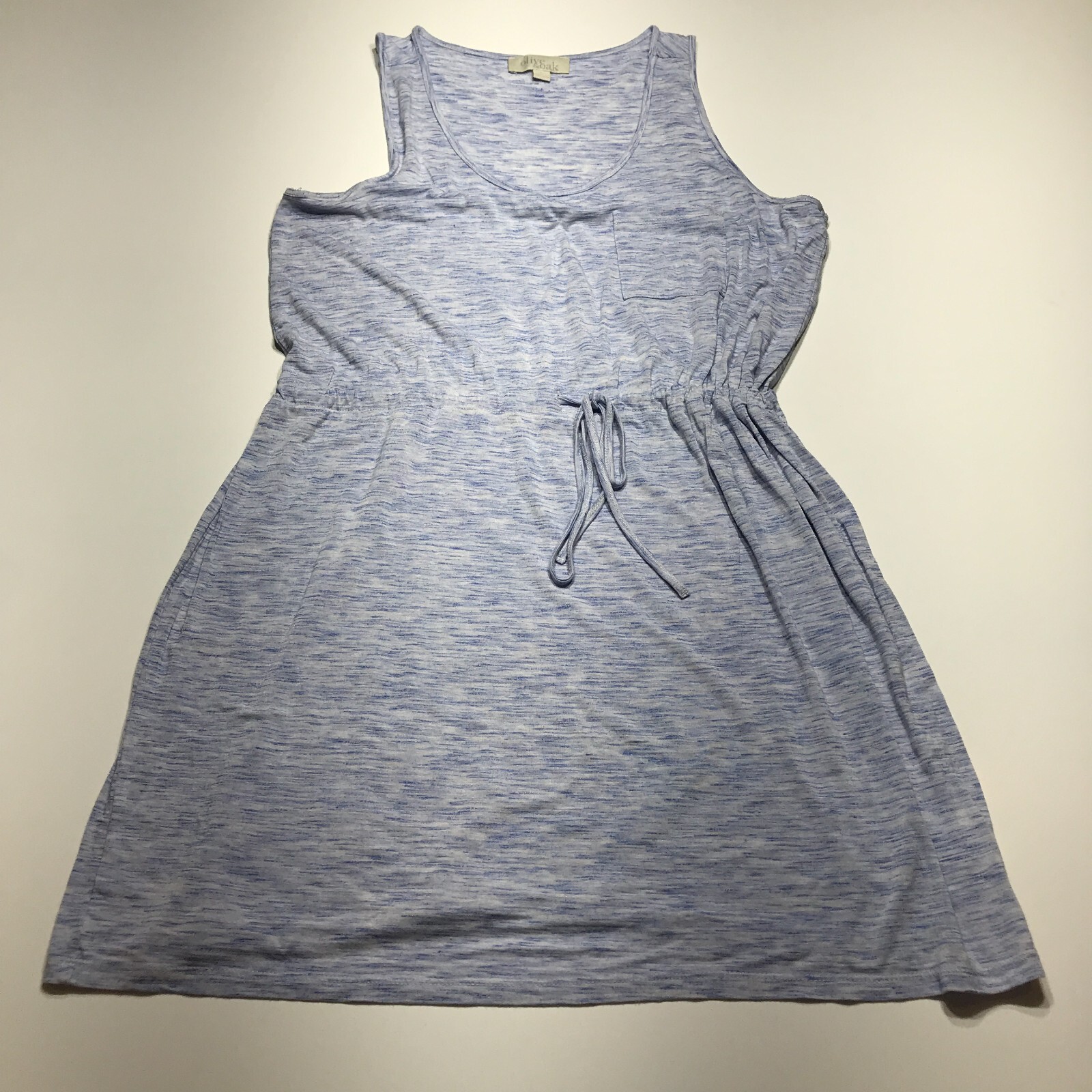 Olive & Oak Easy Tank Dress Womens Large Blue Heathered Sleeveless Lightweight