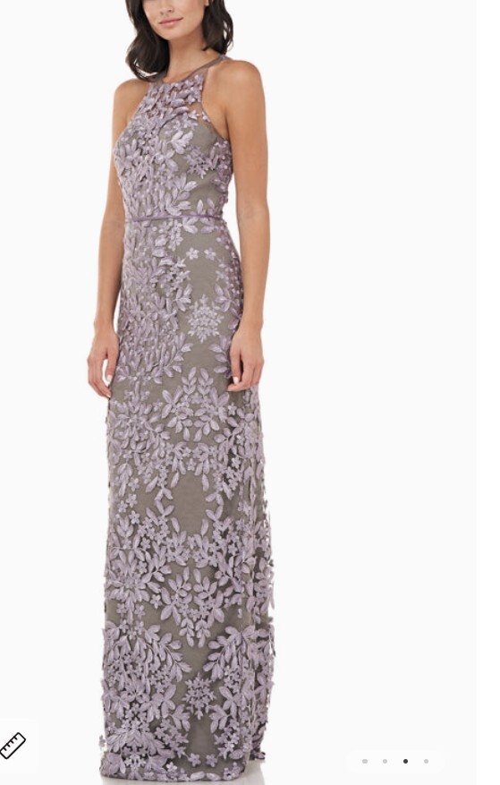 JS COLLECTION Womens Violet Sleeveless Halter Full-Length Evening Sheath Dress 4