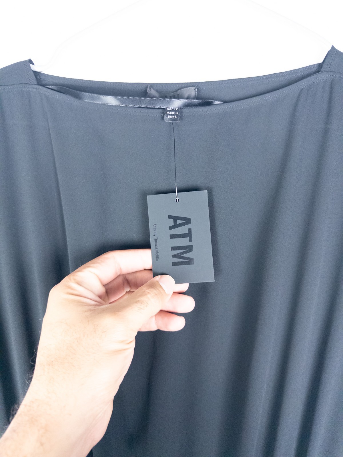 NWT ATM Anthony Thomas Melillo Dress Womens XS Black Strap Ruffle Flare