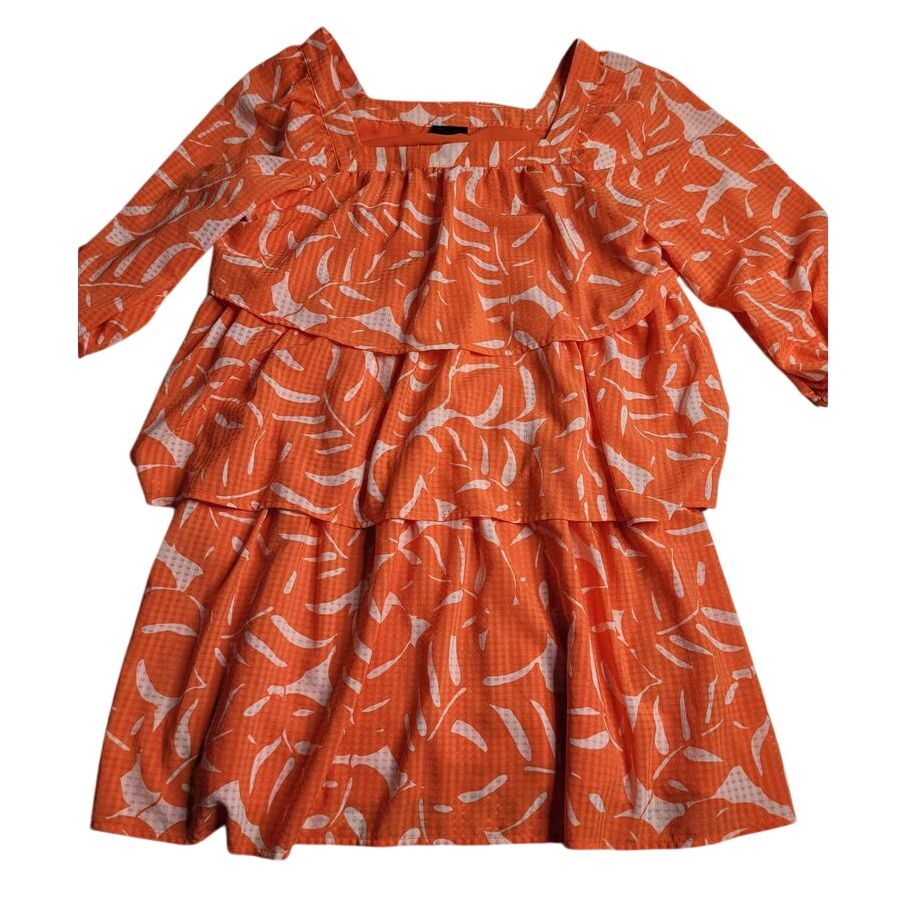 Who What Wear Orange Tiered Dress Women’s Small
