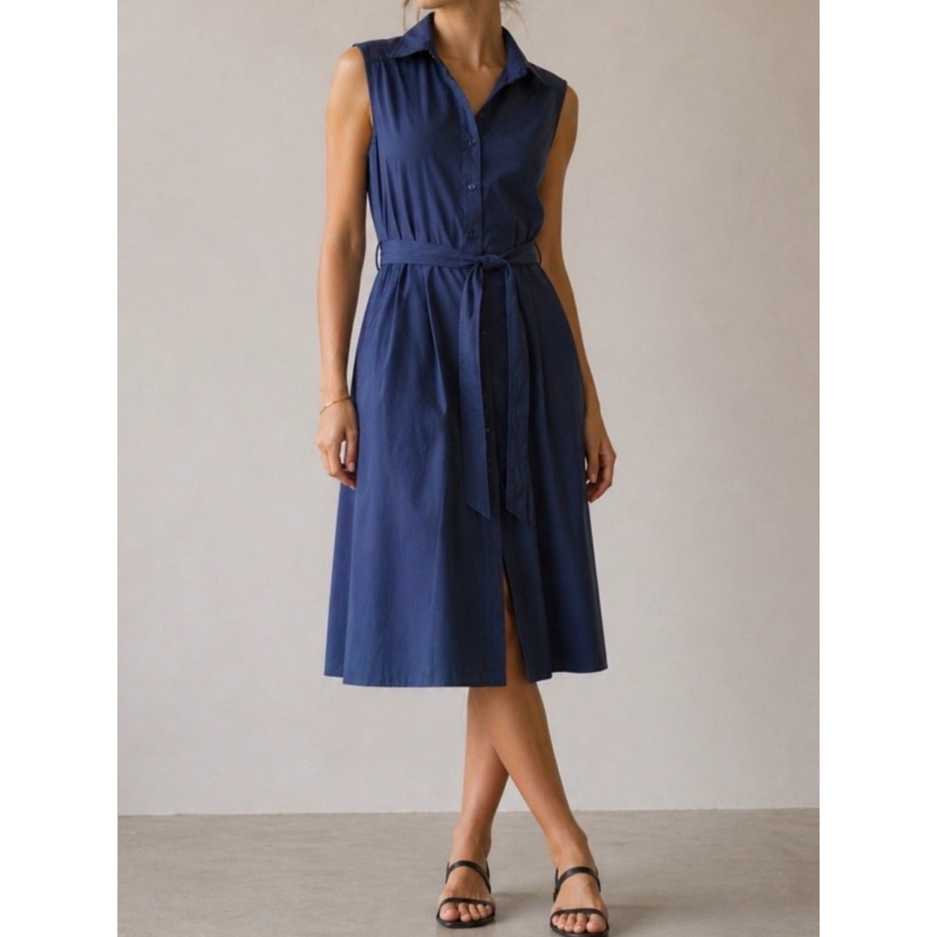 JACK WOLFSKIN Blue Day Dress Sleeveless Button Down Lightweight Dress Size Large