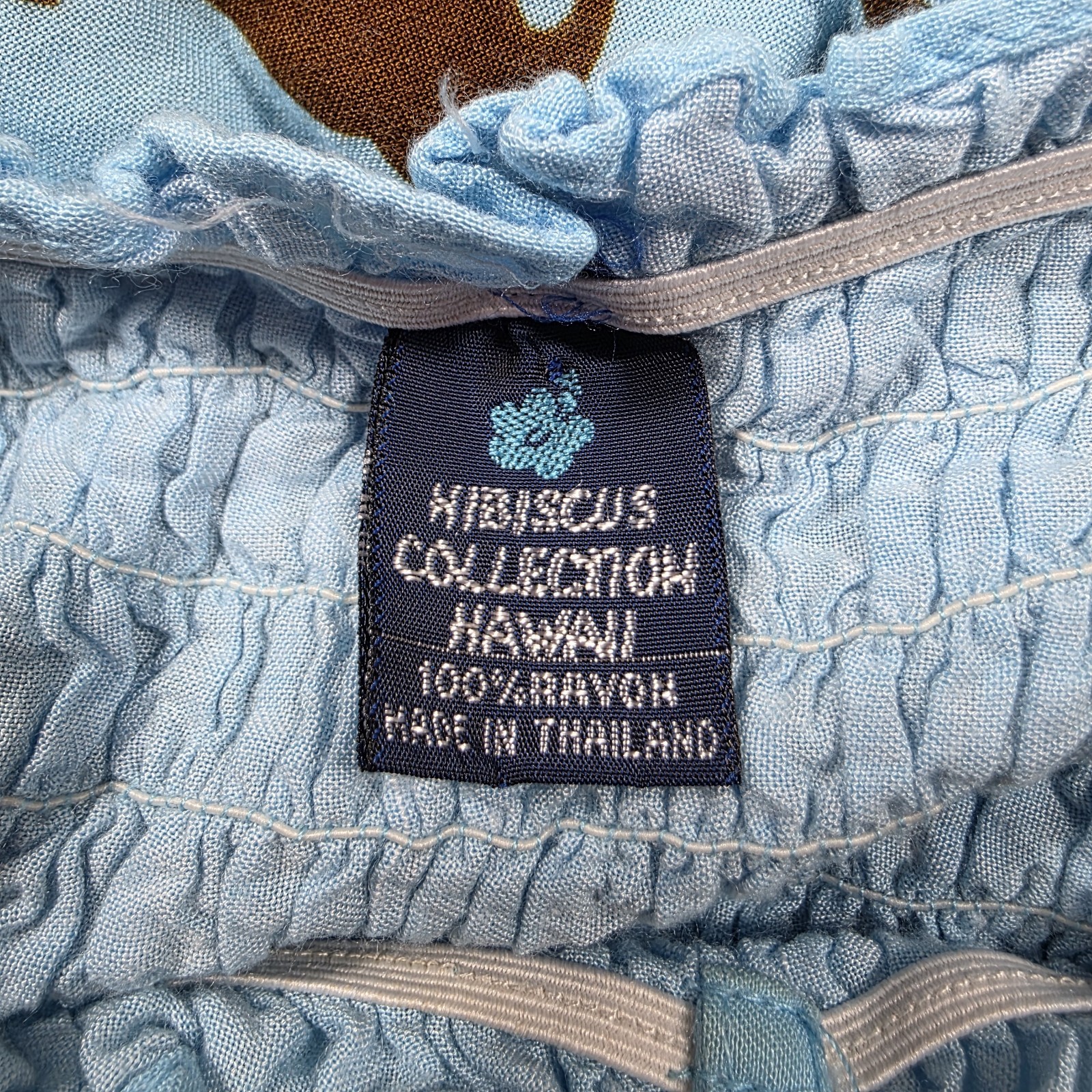 Y2K Hibiscus Collection Hawaii Spaghetti Strap SunDress Teal Brown NO SIZE XS?