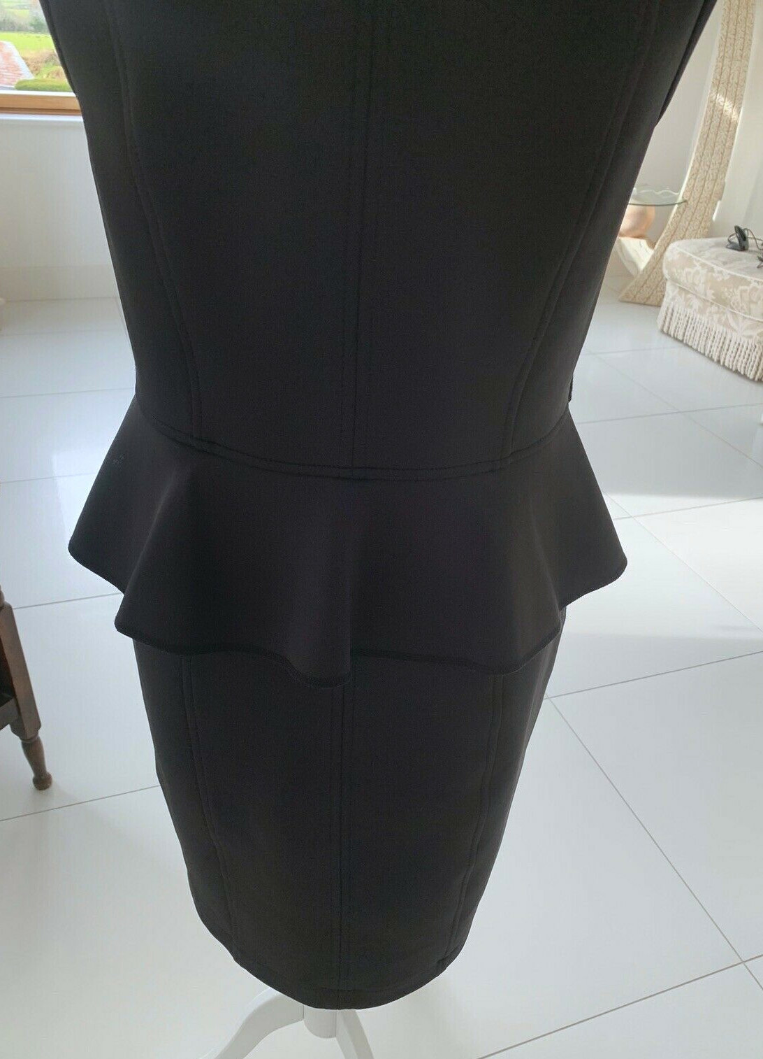 Dress black N4 Marc Cain 40 flounce softshell scuba jersey white eye-catcher