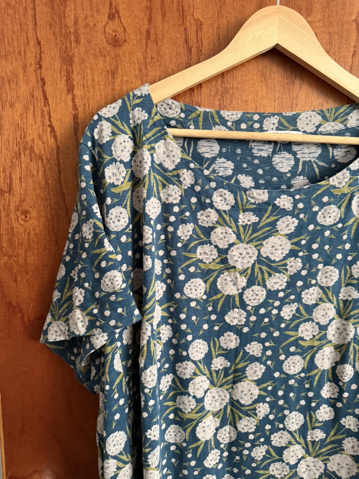 Seasalt Pipers dress size 26-28 100% cotton green teal floral design