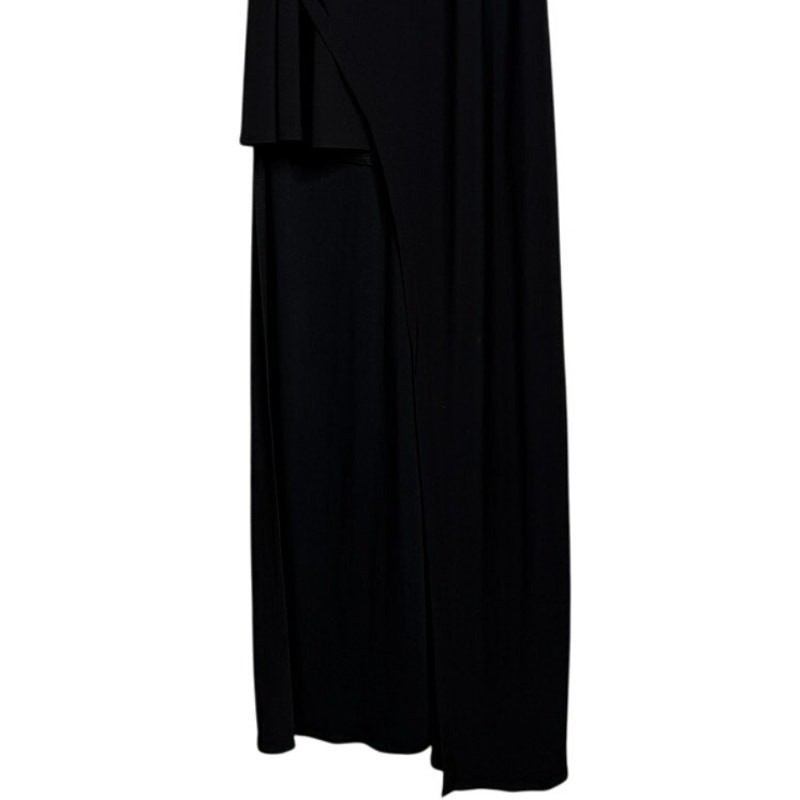 Laundry by Shelli Segal Sleeveless Mock Neck High Low Gown Back Zip Up 10 Black