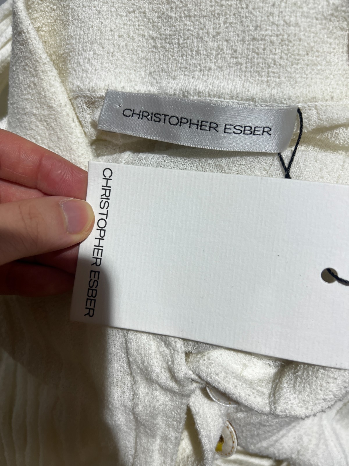 BNWT CHRISTOPHER ESBER WHITE SUNDIAL SHELL KNIT CARDIGAN DRESS – SIZE S