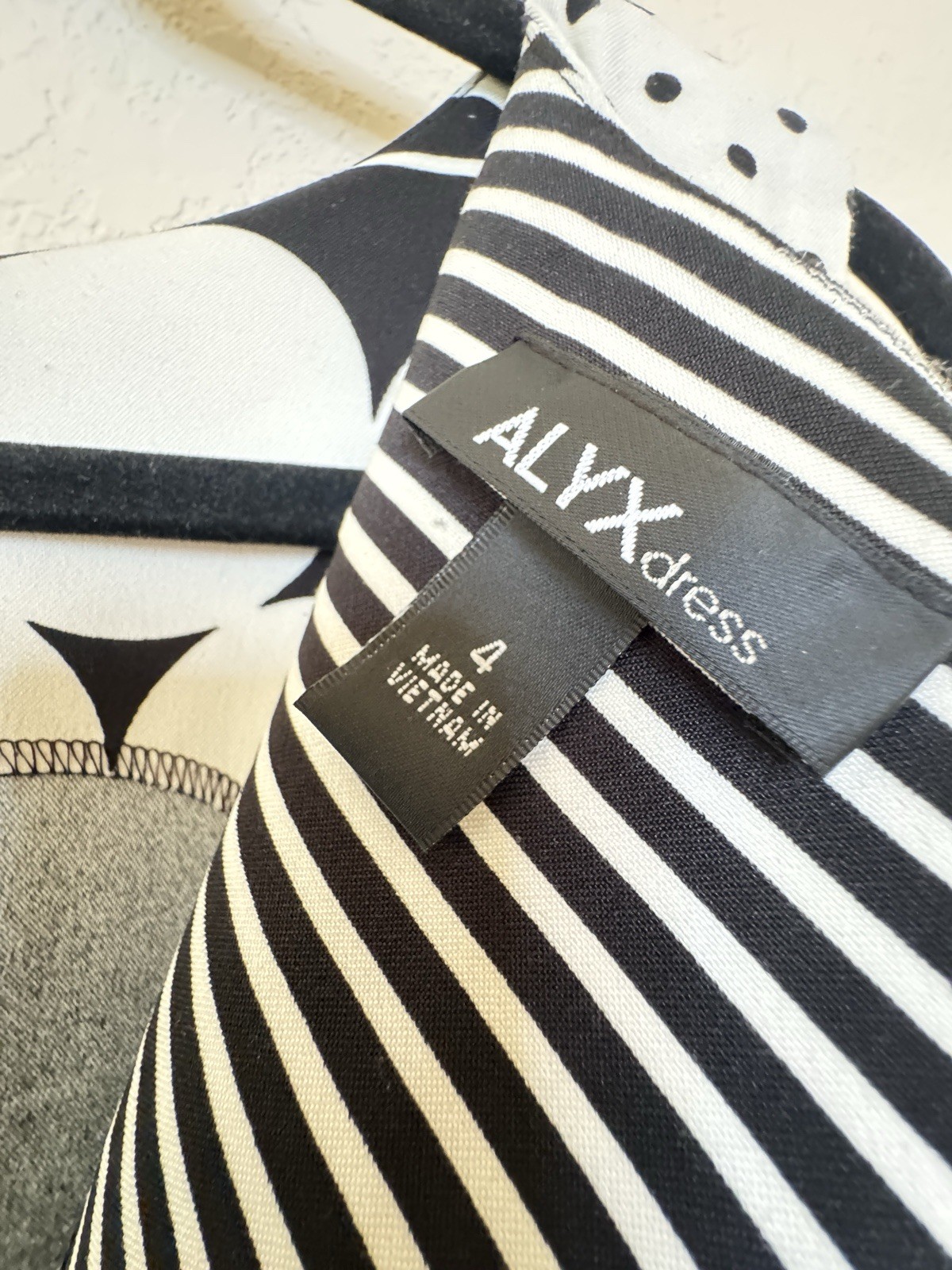 Alyx Sheath Dress Black White Polka Dot Striped Sleeveless Size 4