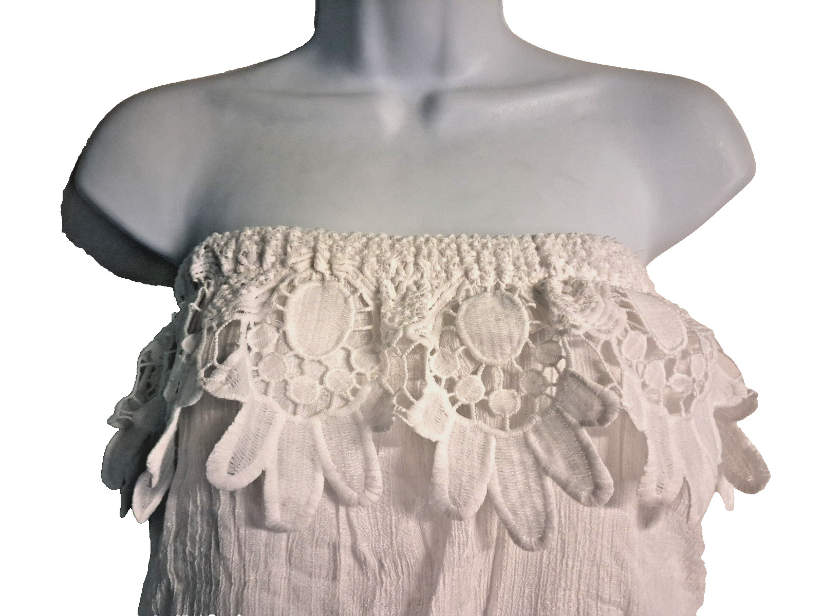 J GEE Lace Bodice ROMPER Soft White Special Occasion Romantic Sz M