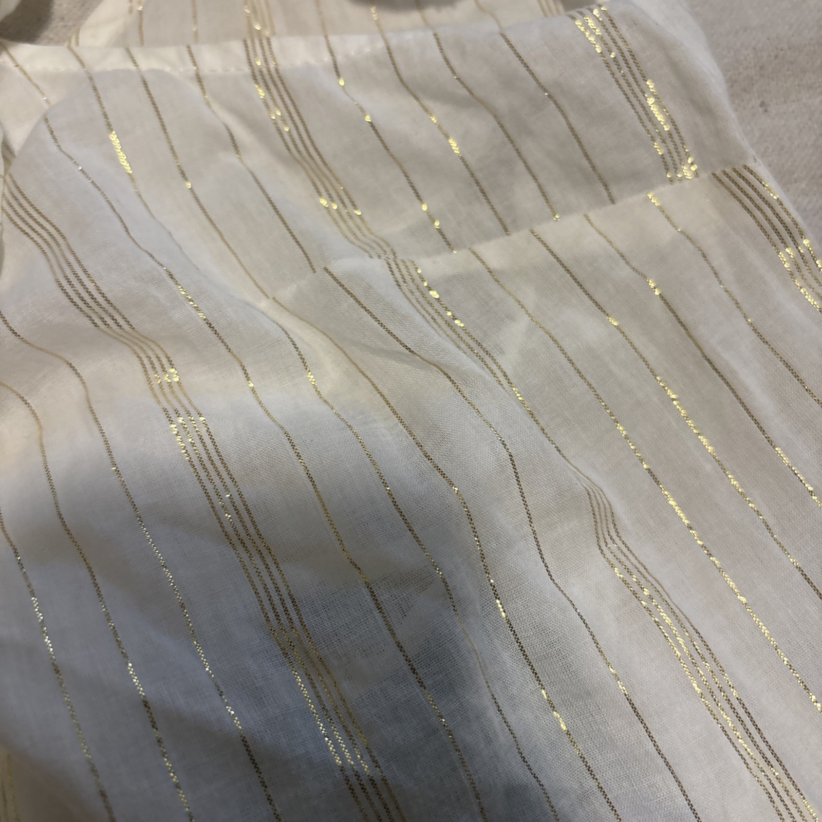 True Destinations Maxi Dress womens Size Medium Ivory Gold Resort Wear