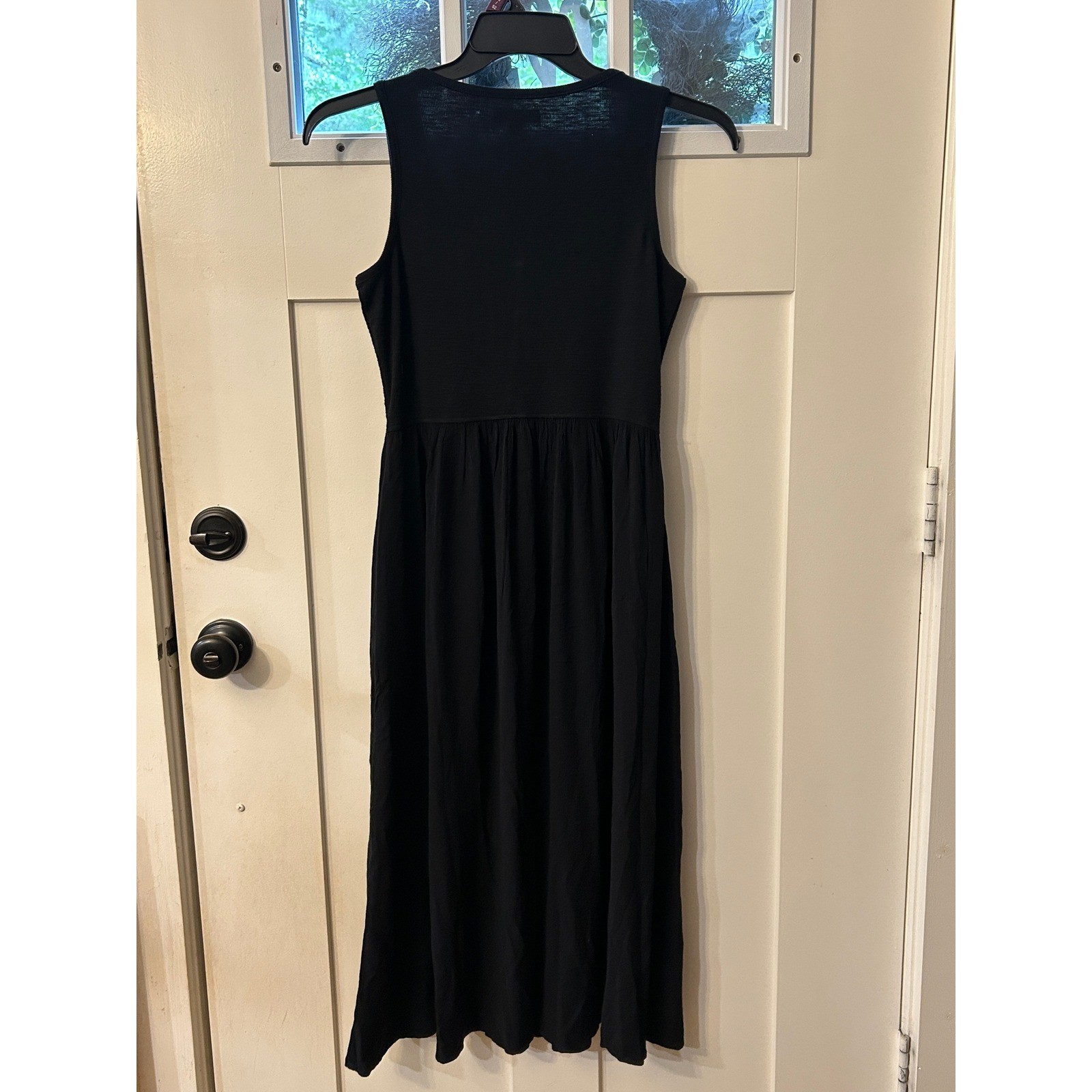 Frye Black Sleeveless Button Front Midi Dress Knit XS