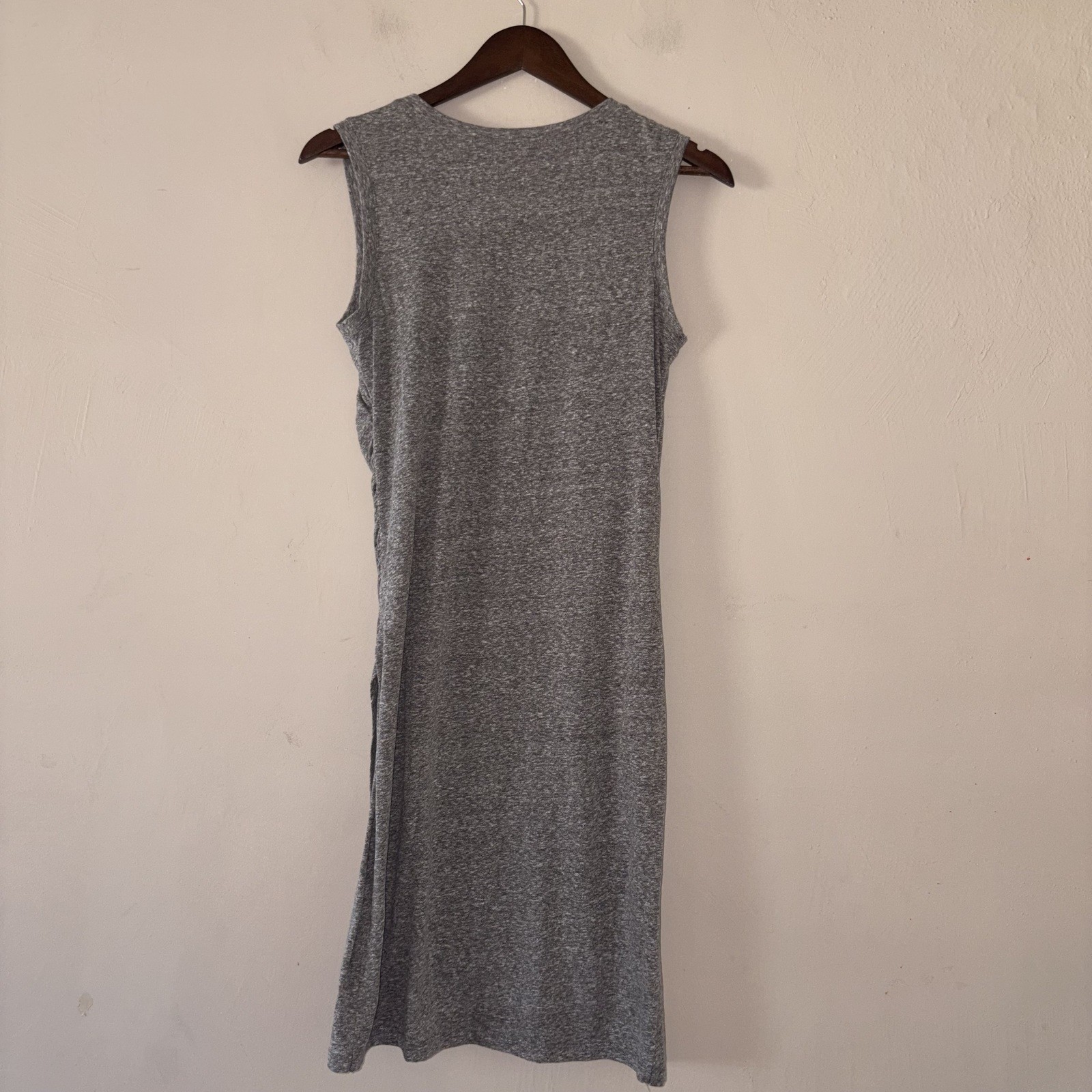 Z Supply Triblend Tulip Dress Sleeveless Ruched Grey Size Medium