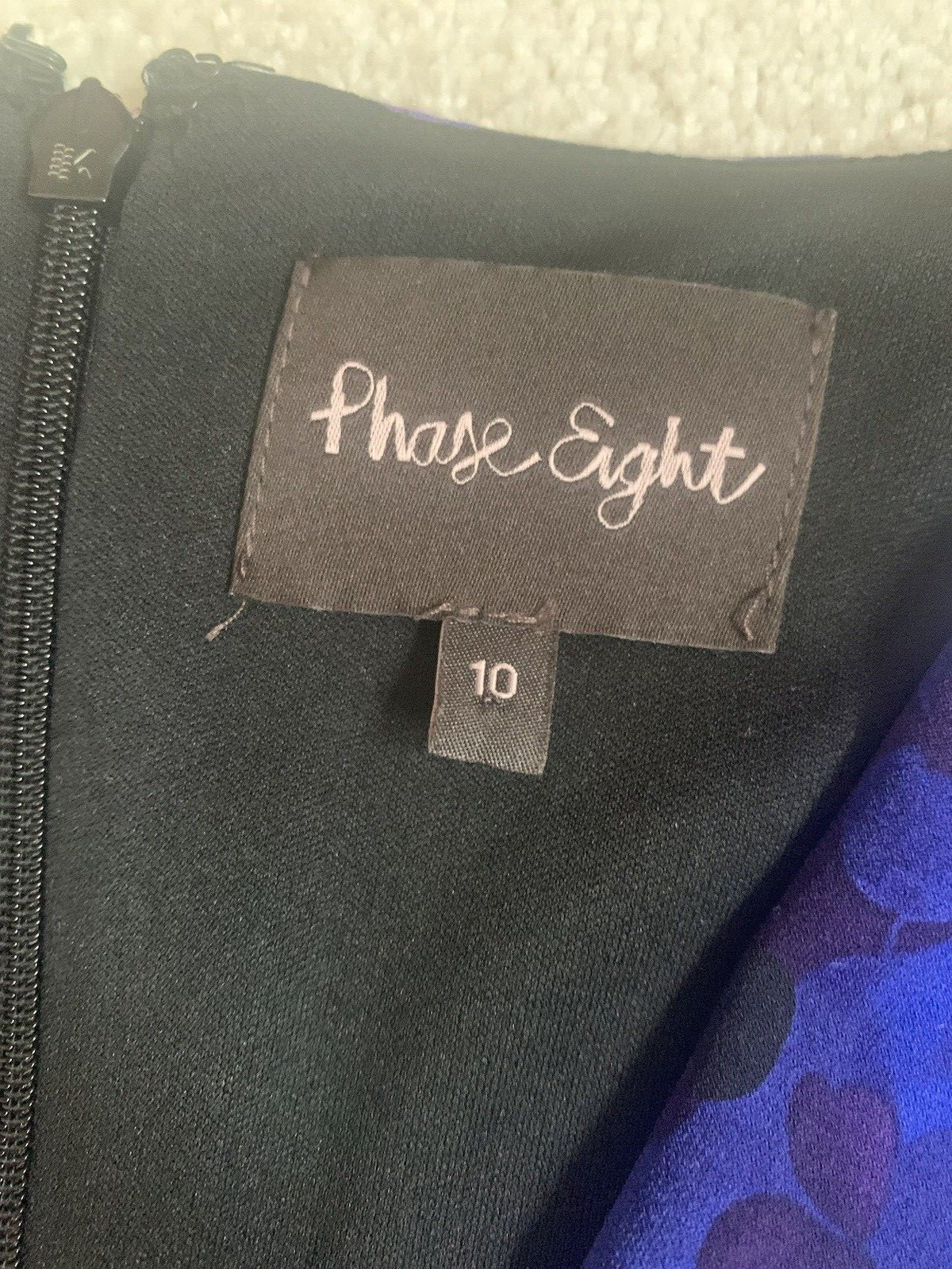PHASE EIGHT ROYAL/PURPLE/BLACK WIGGLE DRESS SIZE 10 , LINED WEDDING VGC