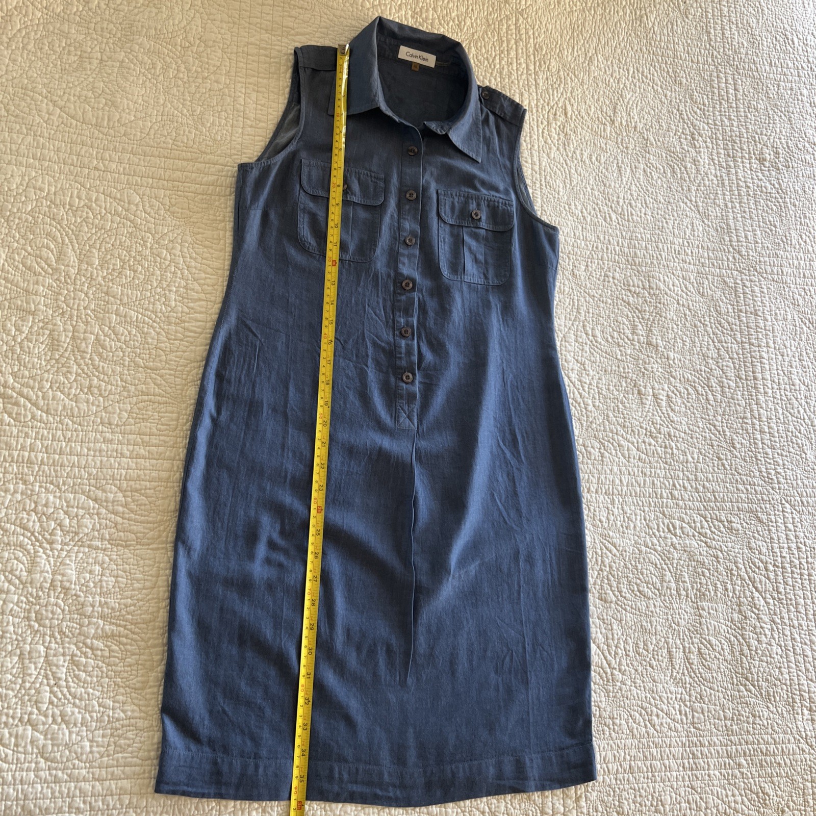 Calvin Klein Lightweight Denim Shift Dress Extra Small