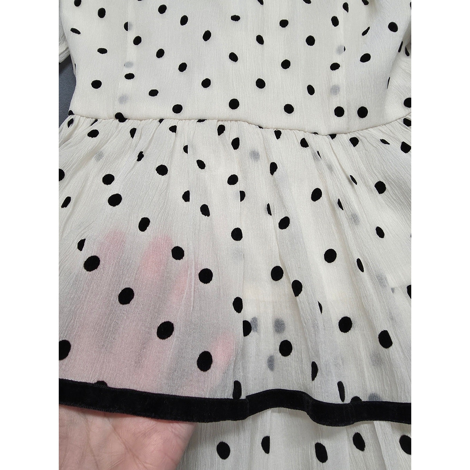 Sofie The Label Tiered Ruffle Mini Dress Polka Dot Romantic Bell Sleeve Small