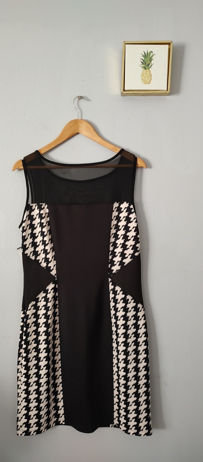 Dress En focus Black And Beige Shift Sleeveless Size 14 Pullover Soft New