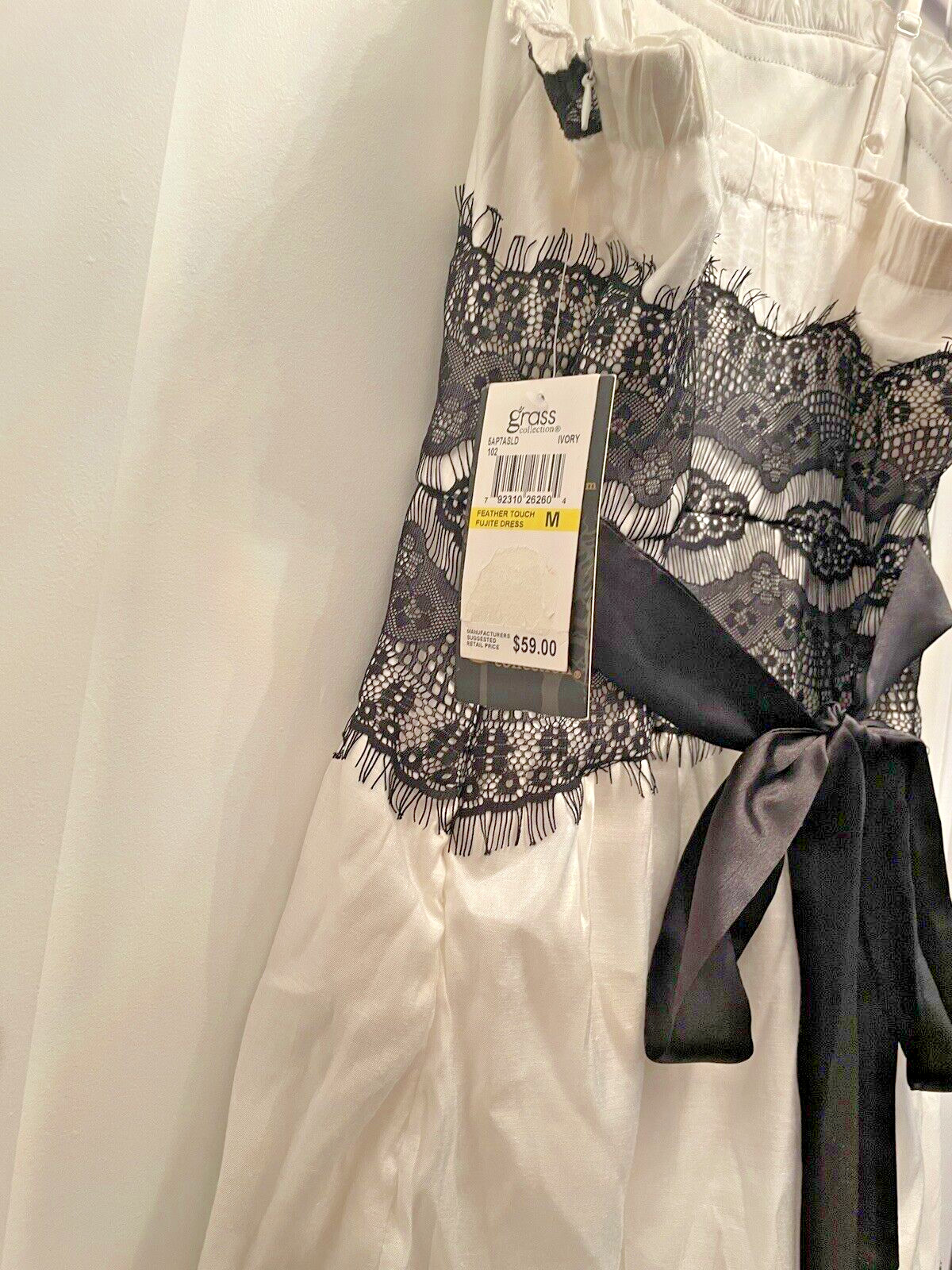 SUMMERS COMING! NWT Grass Collection White/Black Strappy Dress Jr Sz M $59 Ret