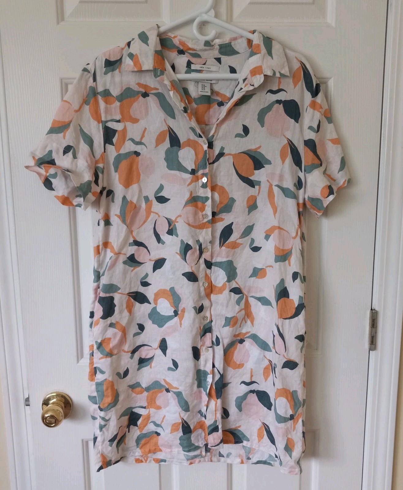 RACHEL ZOE Women’s Linen Button Dress Casual Career Resort Summer Pockets M