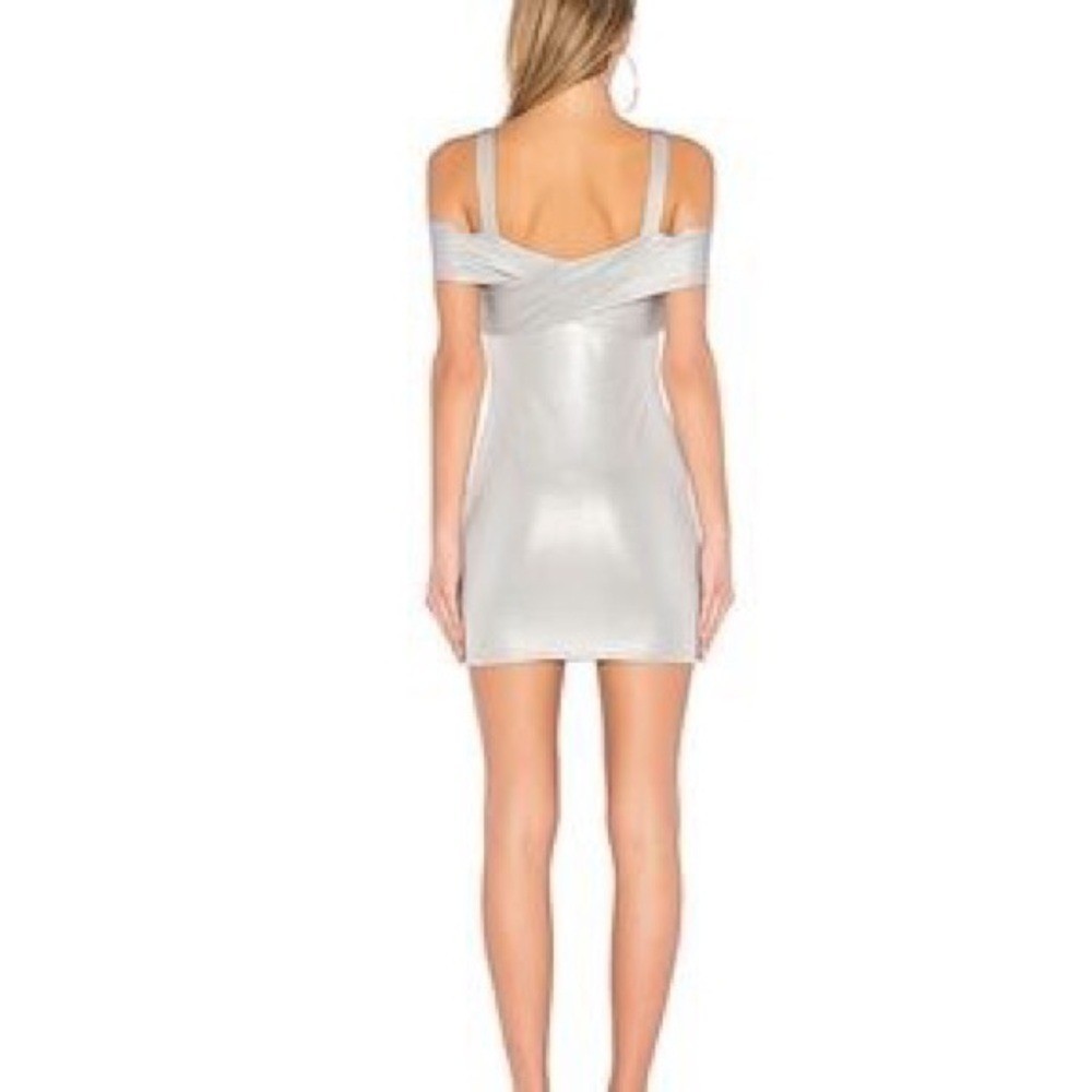 By the Way women Evie Cold Shoulder Dress in Silver bodycon