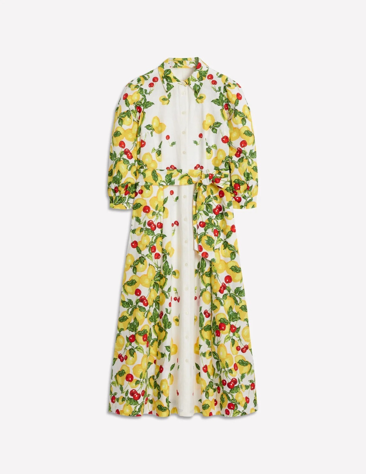 Boden Clara Linen Shirt Dress Lemons Cherries NWT New US 20-22