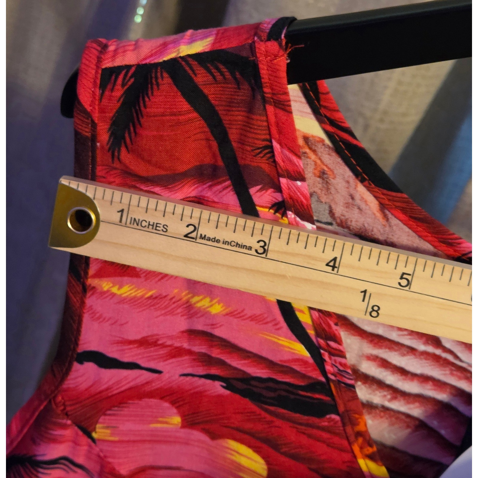 NWT Palmwave Sleeveless Hawaiian Print Dress Womens Size Large Drawstring Waist