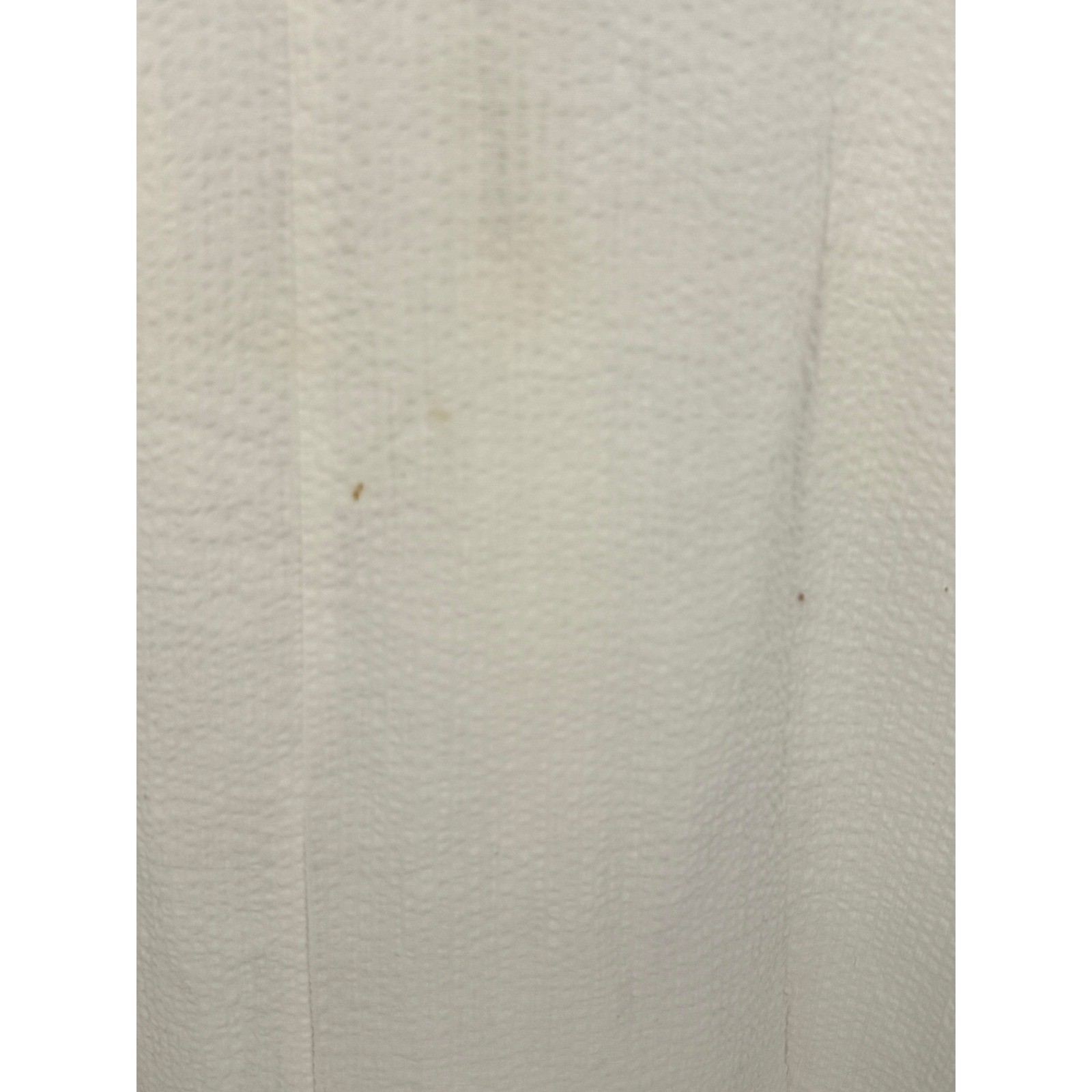 vtg 1940s 50s Linda Lane White Seersucker Uniform Dress Zip Front Pockets Sz 16