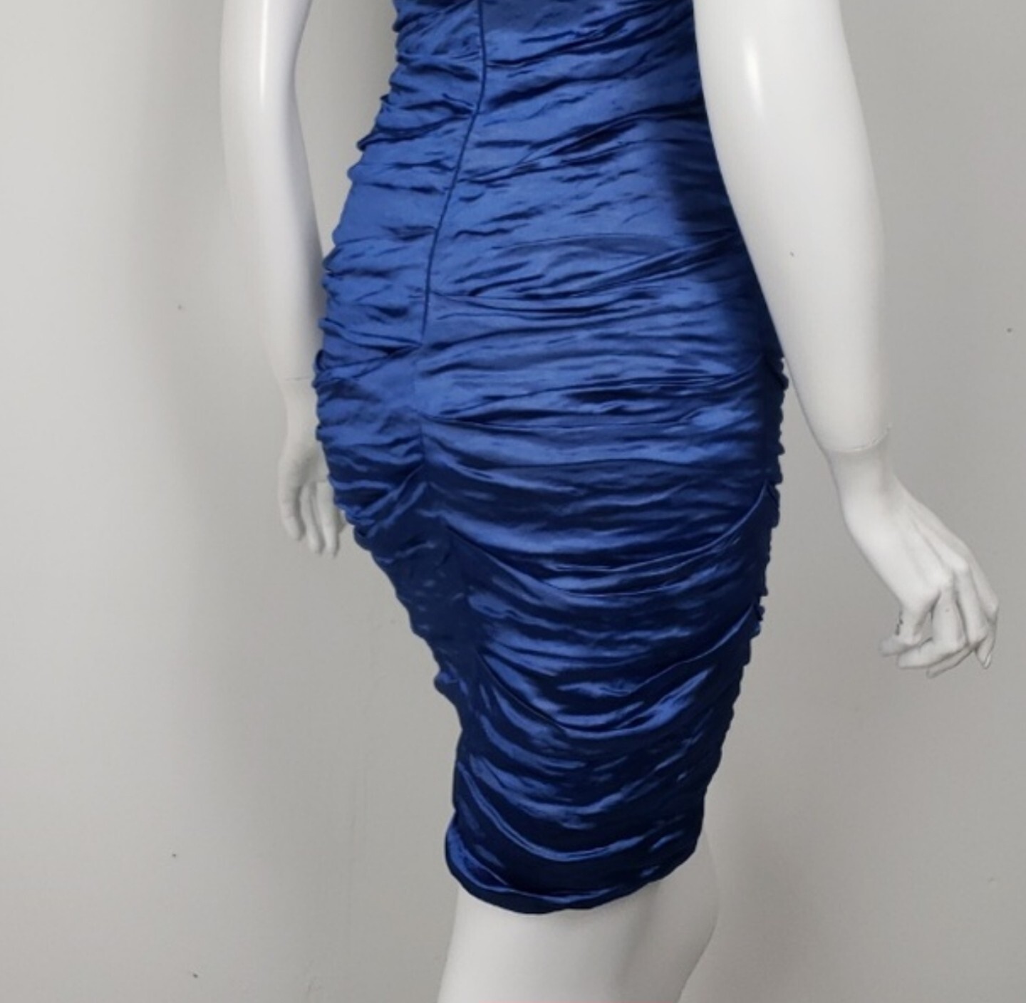 Nicole Miller Botique Blue Techno Crinkle Stretch Taffeta Dress Size4 MSRP $450