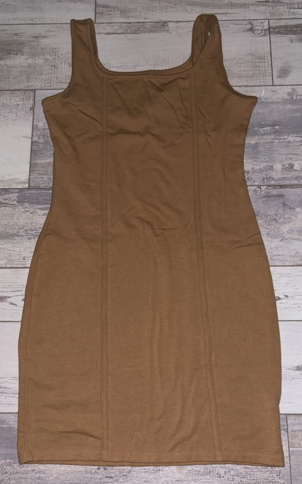 Wild Fable Bodycon Seamed Sleeveless Dress size M – Light Brown/Camel – NEW B