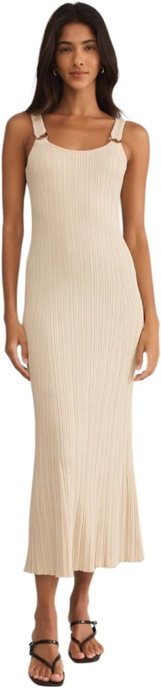 Z SUPPLY Women’s NWT Salinas Midi Dress Sandshell Beige S/M