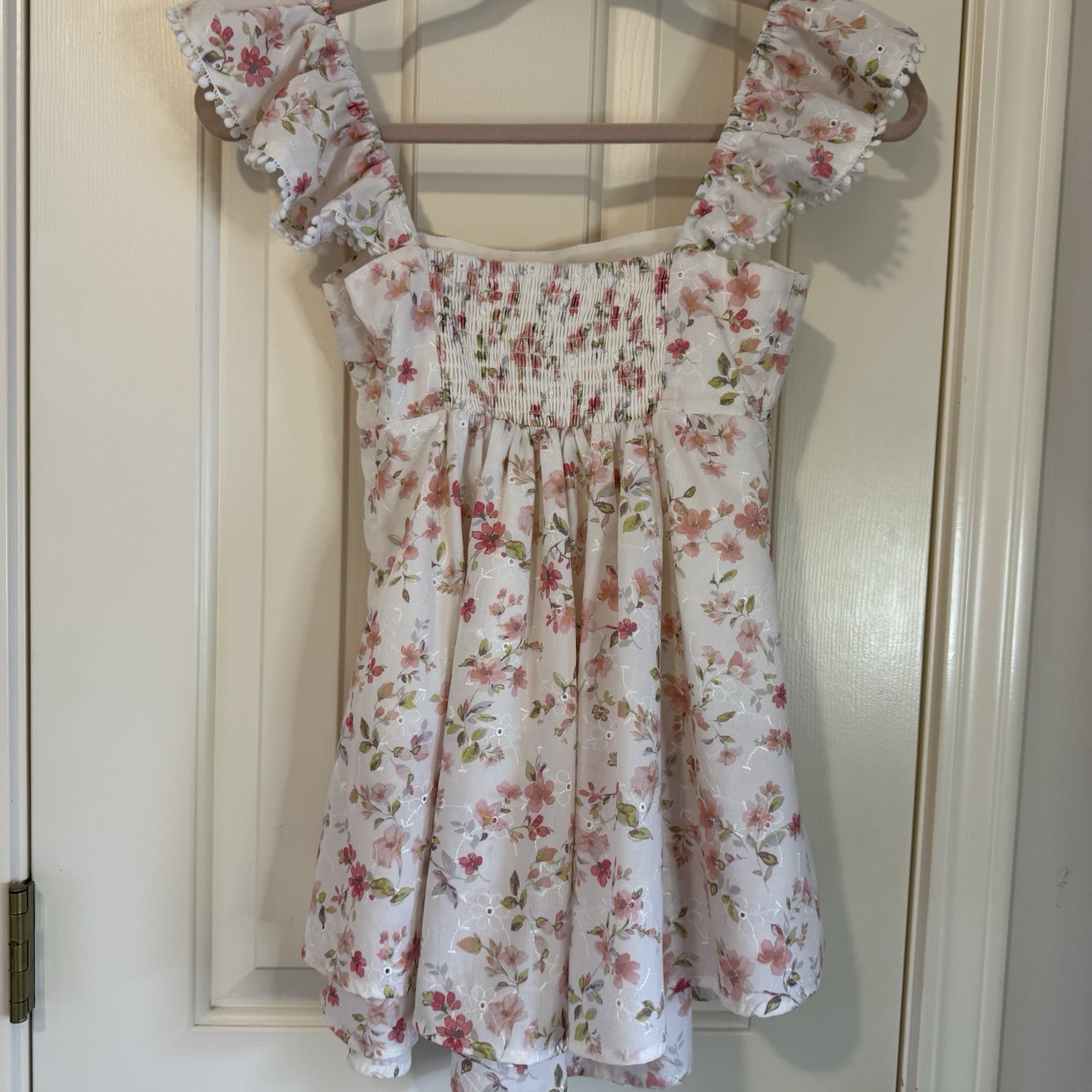 Altar’d State Girl Lainey Double Layered Pink White Floral Romper Size XXS