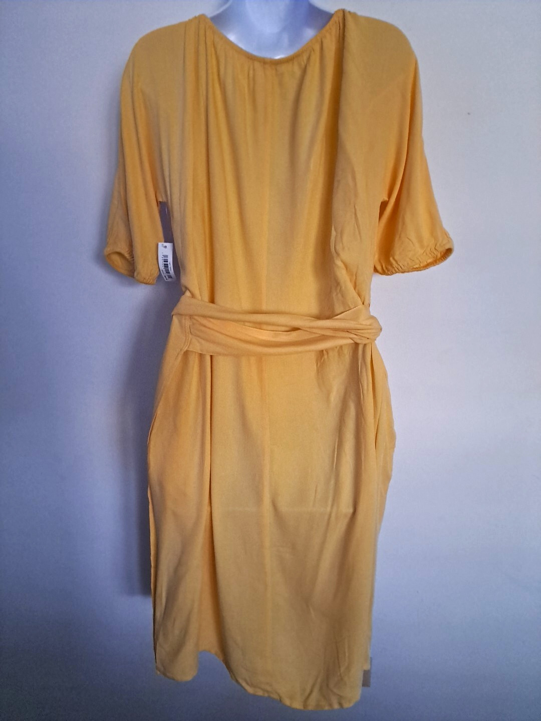 Goodthreads Women’s Mindi Wrap Fluid Twill Dress Light Yellow Size Small