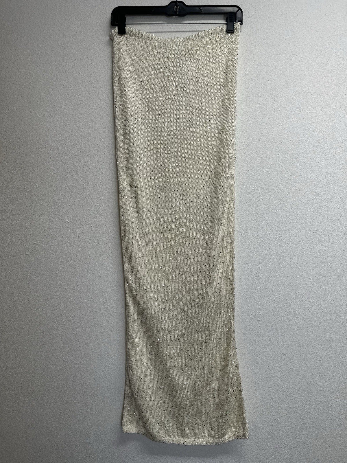 NWT ASTA RESORT Carolina Long Sequin Skirt- Ivory Size XS.