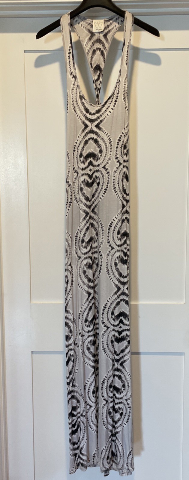 Ella Moss Love Print Tie Dye Heart Print Lined Maxi Dress XS
