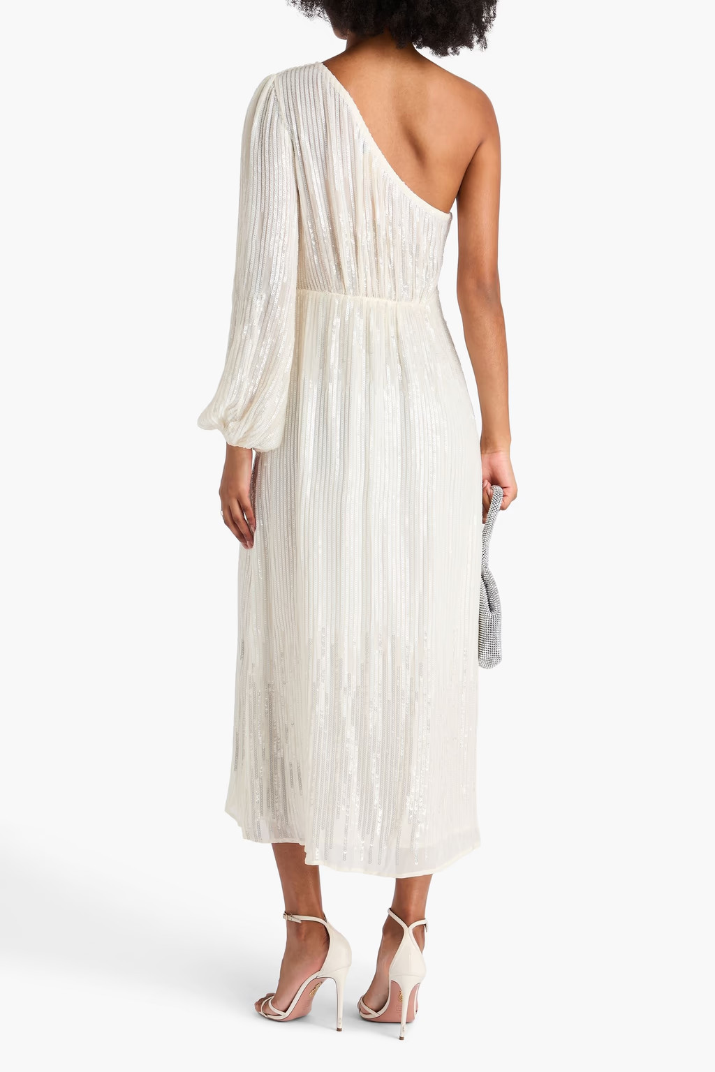 Rixo, Sequined Georgette Bradshaw Midi Dress, NEW W TAG, 16 UK / 12 US, Ivory