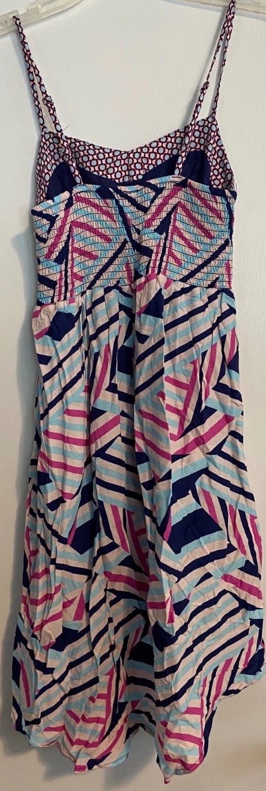 High-Low Asymmetrical Dress Xhilaration Junior Girls Size XS Blue Pink Geometric