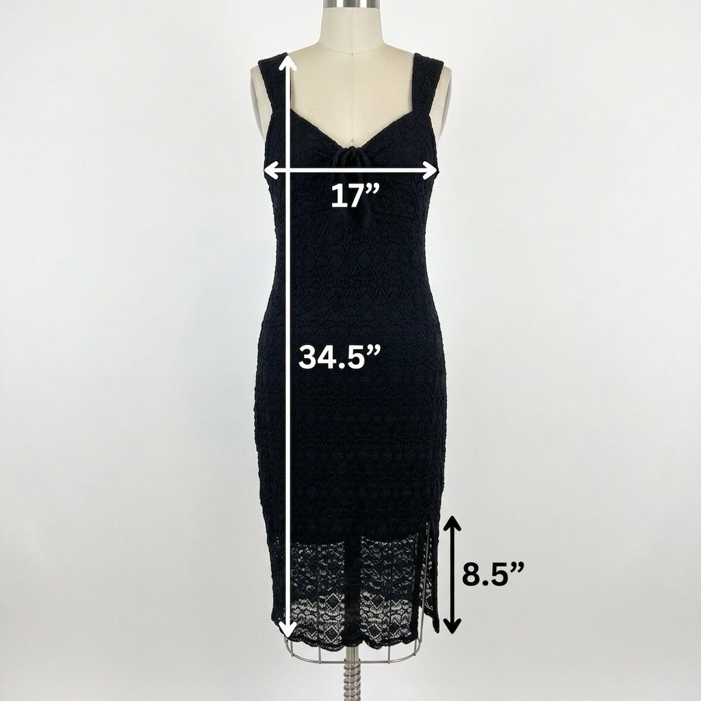 Derek Heart Women’s Black Solid Sweetheart Sleeveless Lace Sheath Dress XL